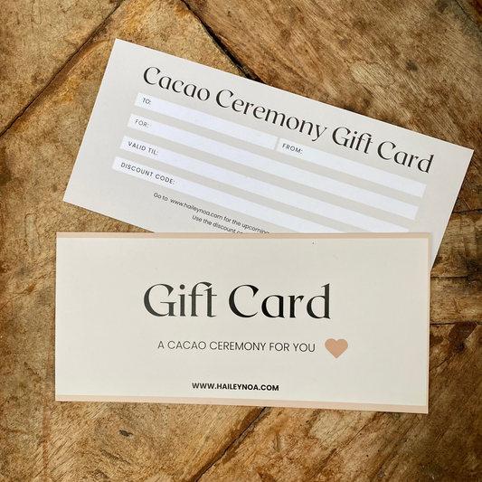25 euro - Cacao Ceremony Gift Card (Physical Card)